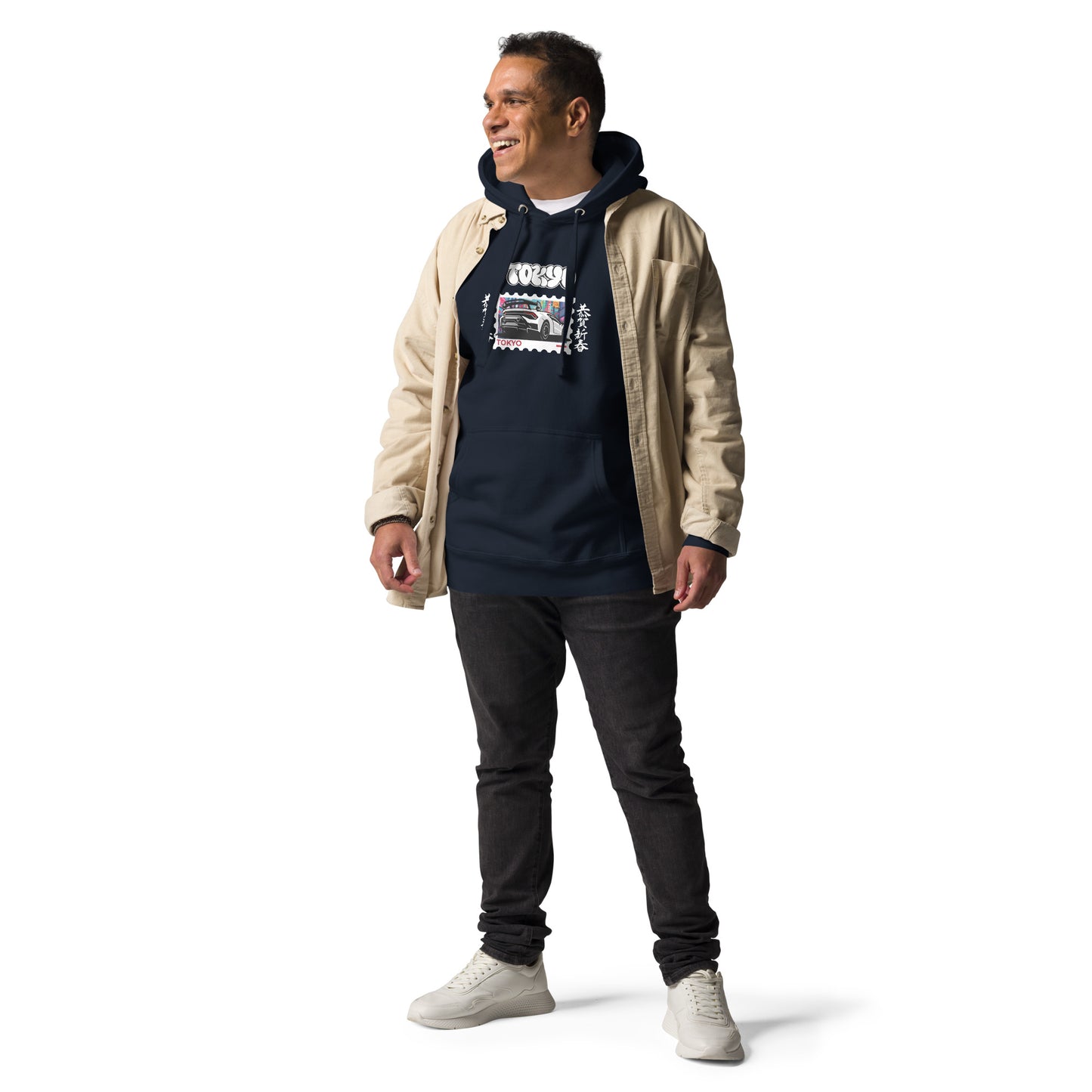 Tokyo Signal Hoodie - Left Placement product image 9 in Navy Blazer, size L, with front view and left placement.