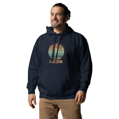Solara Hoodie image 5: Black version, size 2XL with front view, left-side angle of the Be the Sunshine range.