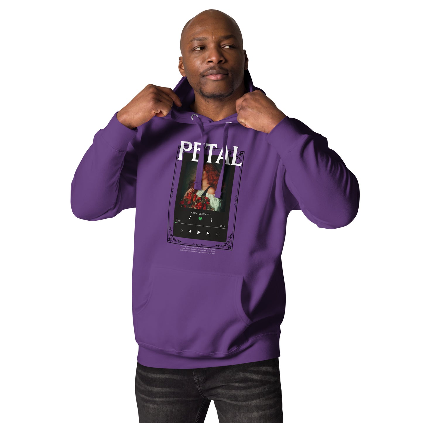 Petaline Hoodie image 13: Maroon version, size L with front view of the Petal range.