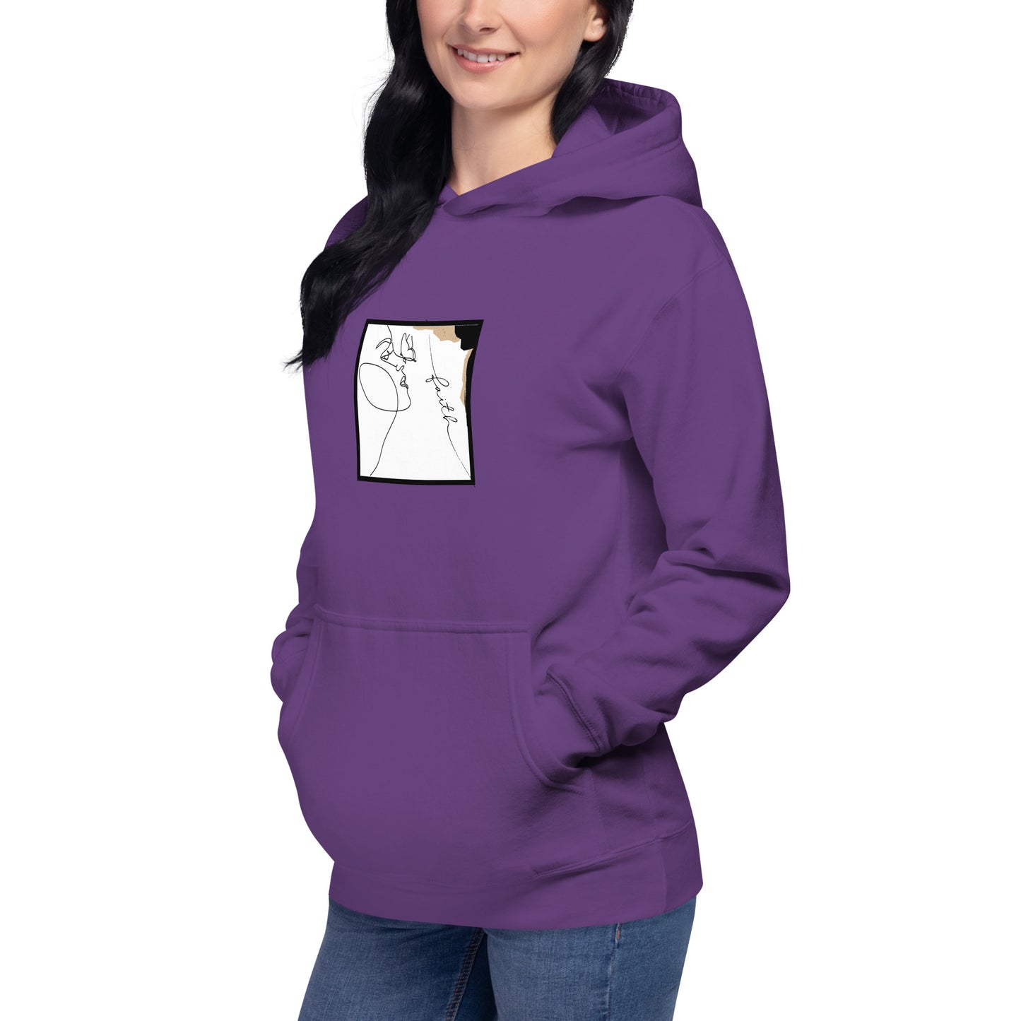 Faithline Hoodie - Left Placement image 58 in Team Red, size XL, showing front view, left-side angle for the Faith design.