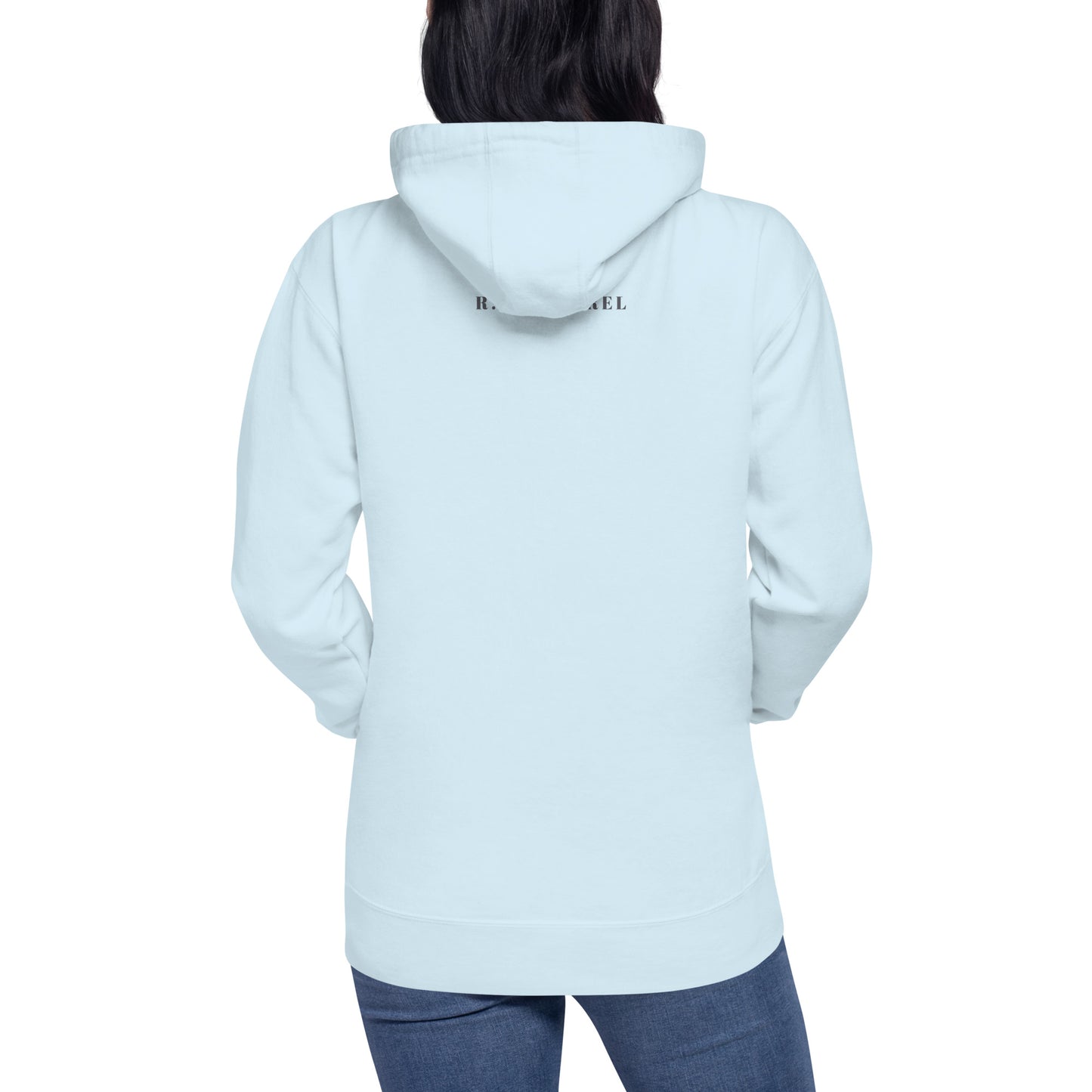 Faithline Hoodie - Left Placement product image 62 in Dusty Rose, size M, with back view and left placement.