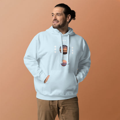 Coastline Attitude Hoodie - Left Placement by R.A. Apparel, image 33, front view, Team Royal, size L, left placement.