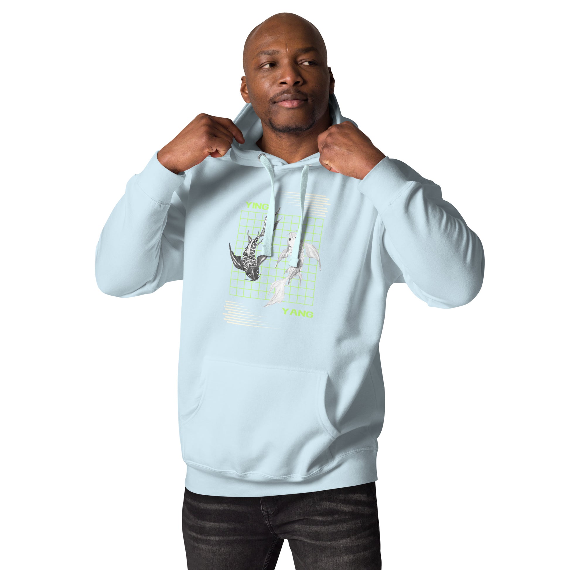 Image 37 of Forest Green Equinoxe Hoodie, size M, with Ying and Yang artwork visible in front view.