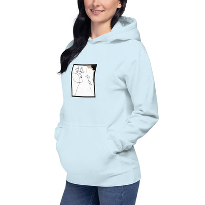 Faithline Hoodie - Left Placement product image 64 in Dusty Rose, size XL, with front view, left-side angle and left placement.