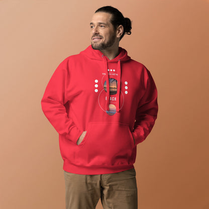 Image 42 of Purple Coastline Attitude Hoodie - Left Placement, size 3XL, with Beach Please artwork visible in front view.