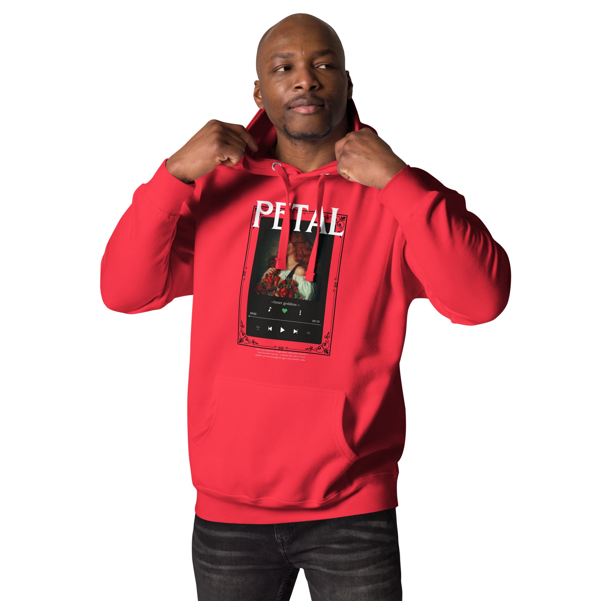 Petaline Hoodie product image 19 in Charcoal Heather, size XL, with front view and design placement.