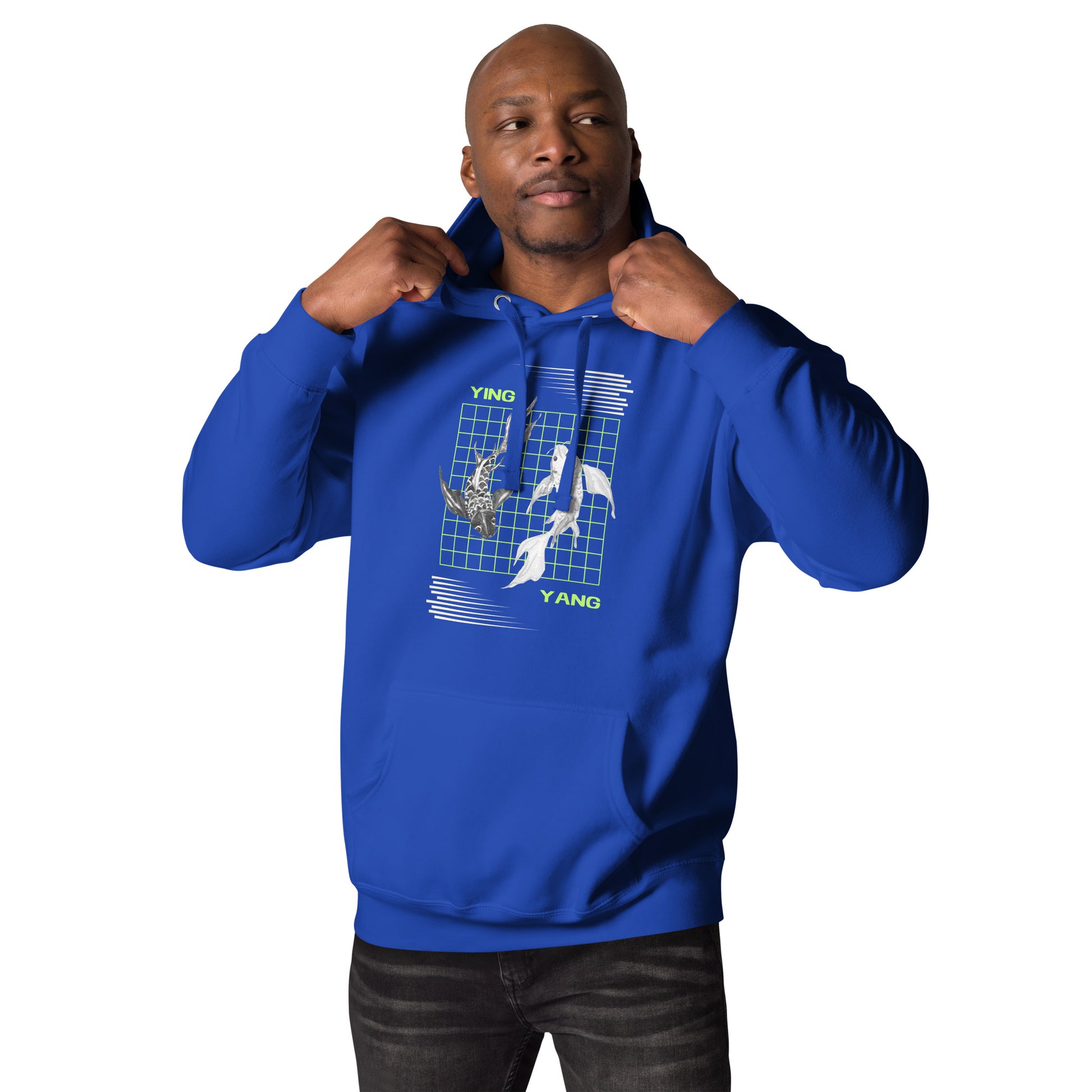 Image 11 of Maroon Equinoxe Hoodie, size S, with Ying and Yang artwork visible in front view.