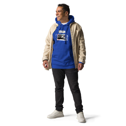 Tokyo Signal Hoodie - Left Placement image 15: Maroon version, size L with front view of the Tokyo range.