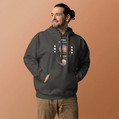 Coastline Attitude Hoodie - Left Placement by R.A. Apparel, image 39, front view, Purple, size L, left placement.