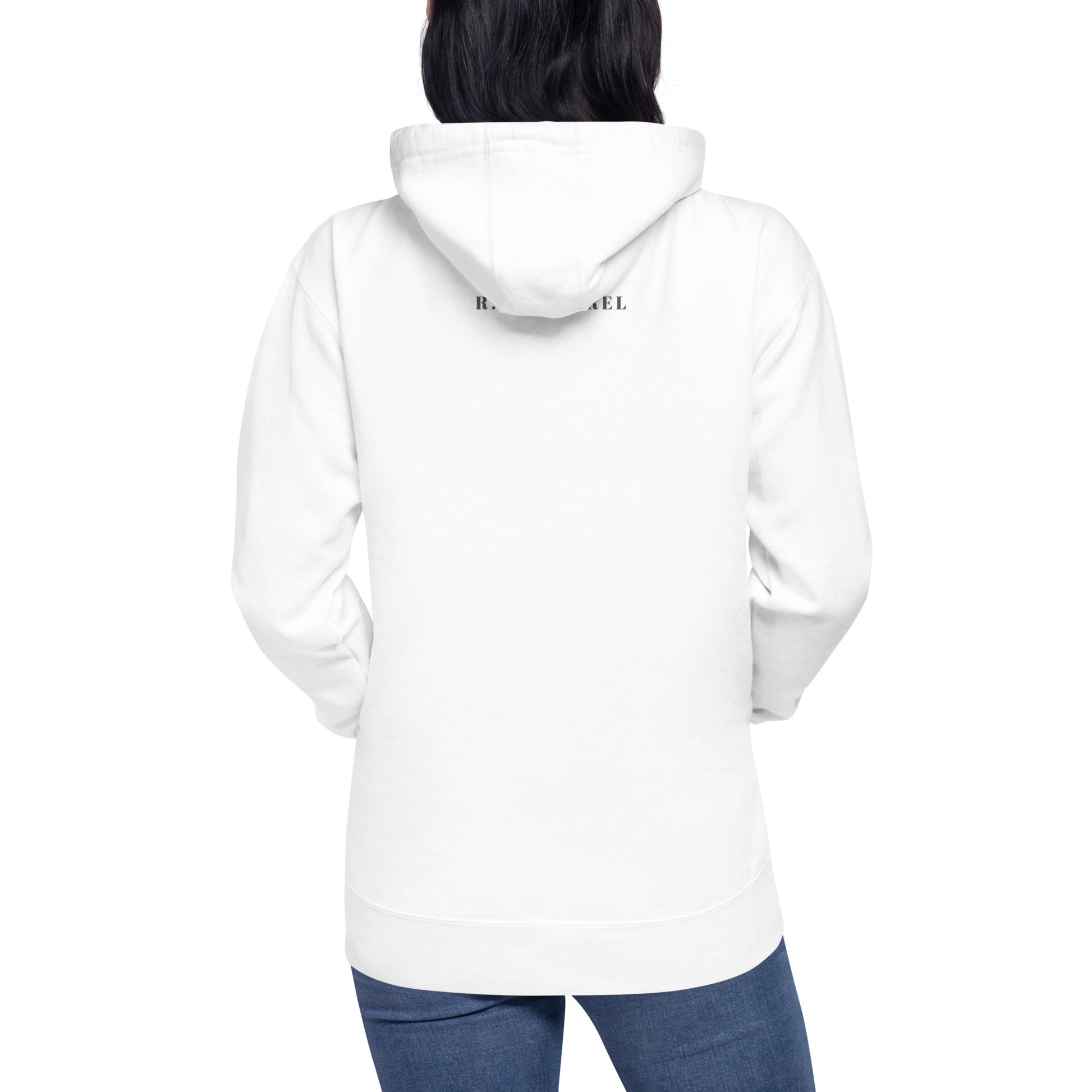 Faithline Hoodie - Left Placement by R.A. Apparel, image 2, back view, Black, size M, left placement.