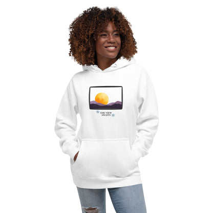 Avenor Hoodie image 77 in Light Pink, size M, showing front view for the The View Awaits design.