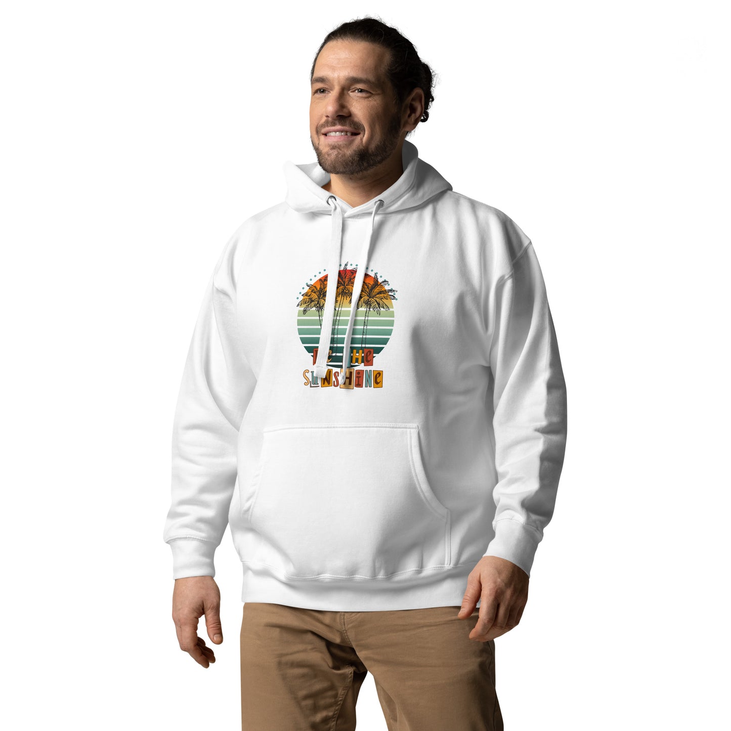 Solara Hoodie image 59: Latte version, size XL with front view, left-side angle of the Be the Sunshine range.
