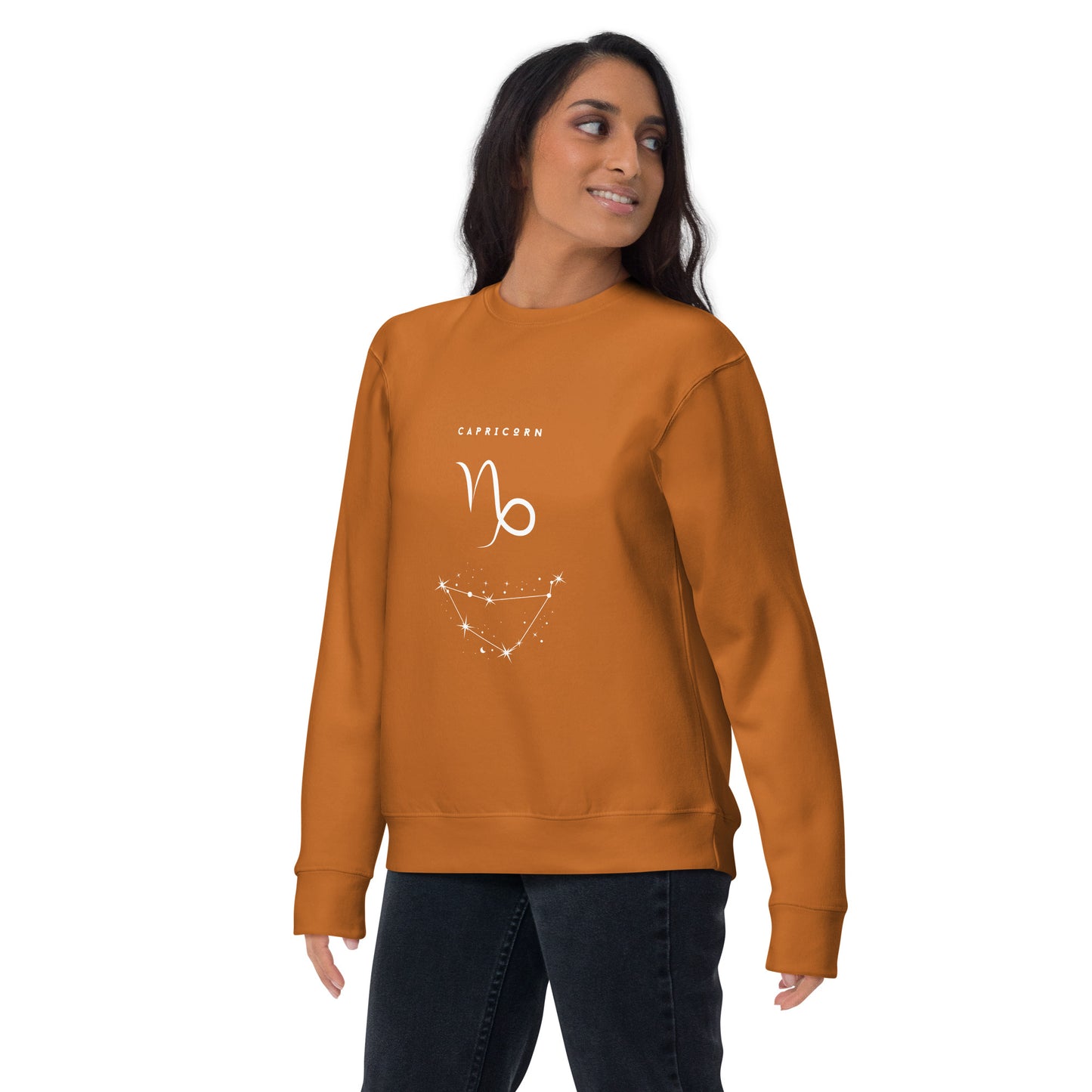 Montaire Sweatshirt image 18 in Cardinal, size 3XL, showing front view for the Capricorn design.