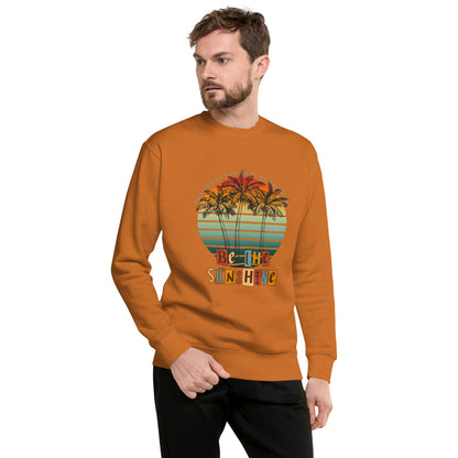 Solara Sweatshirt image 49: Latte version, size XL with front view of the Be the Sunshine range.