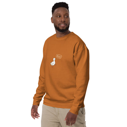 Quacksy Sweatshirt product image 35 in Forest Green, size 2XL, with front view, left-side angle and design placement.