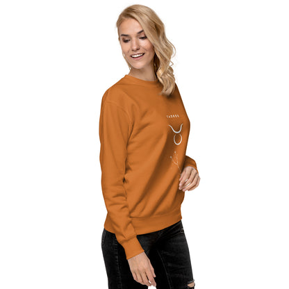 Image 63 of Lavender Bullborne Sweatshirt - Left Placement, size L, with Taurus artwork visible in front view, right-side angle.