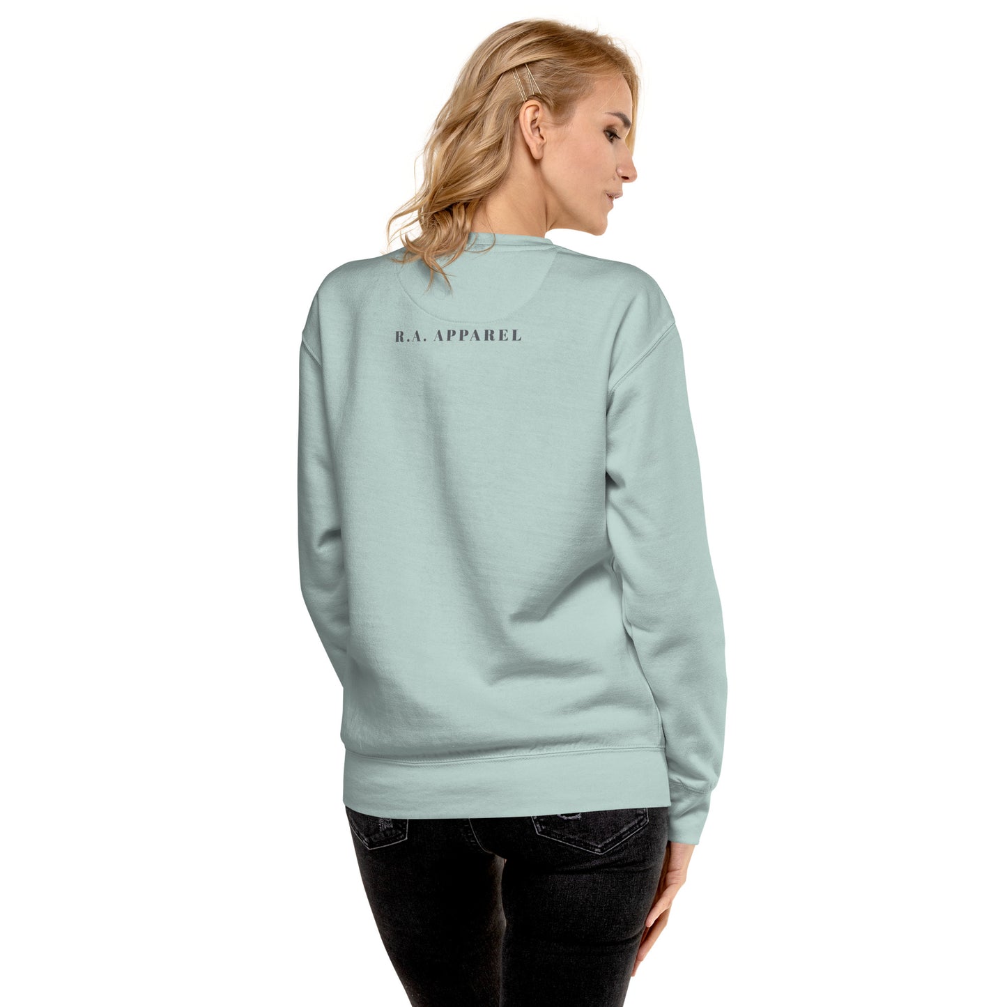 Petaline Sweatshirt product image 98 in selected colour, with back view and design placement.