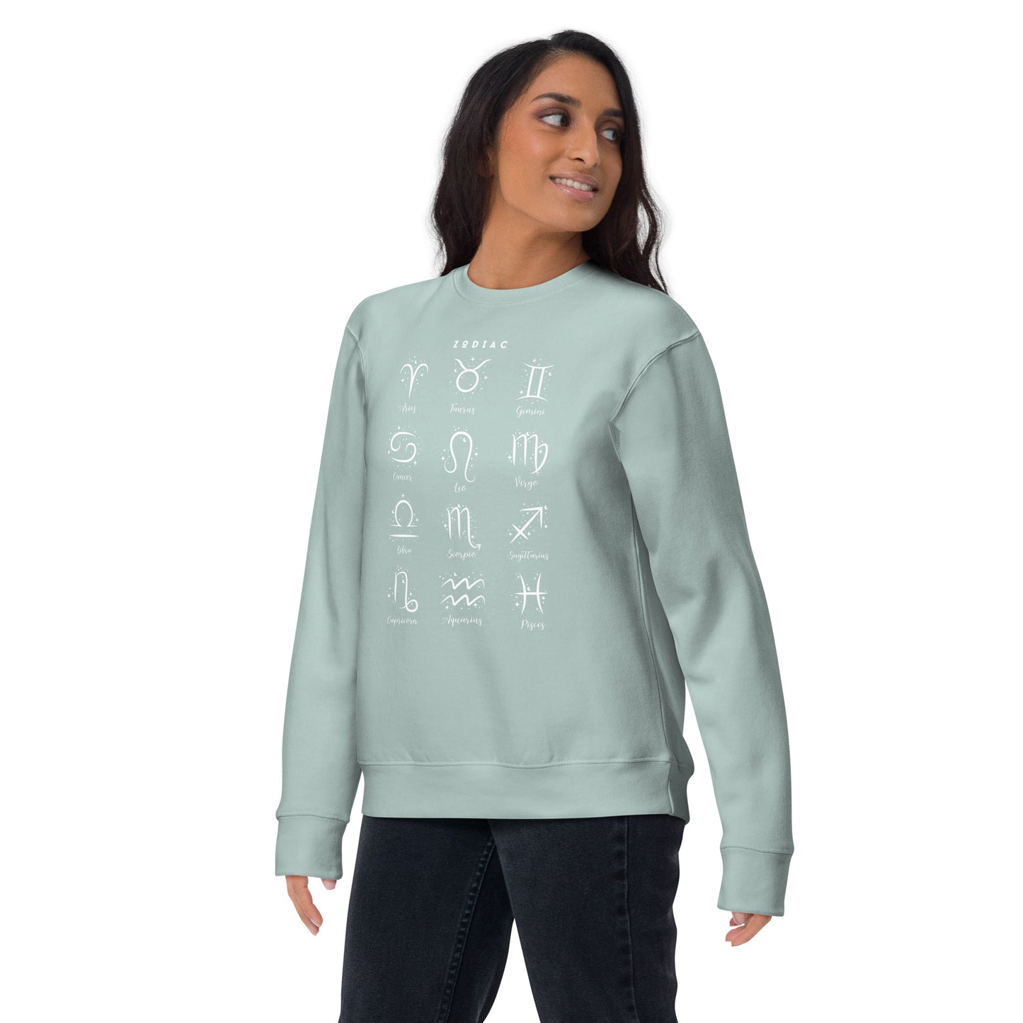 Astral Circle Sweatshirt - Left Placement by R.A. Apparel, image 27, front view, Forest Green, size L, left placement.