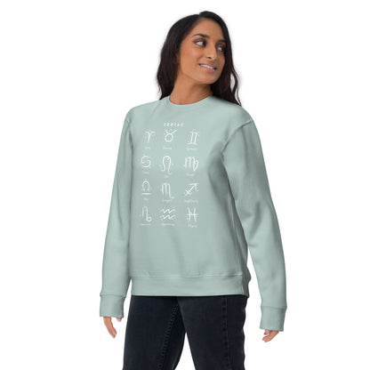 Astral Circle Sweatshirt - Left Placement by R.A. Apparel, image 27, front view, Forest Green, size L, left placement.