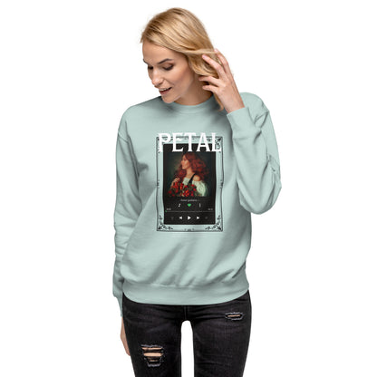 Petaline Sweatshirt product image 92 in White, size M, with front view and design placement.