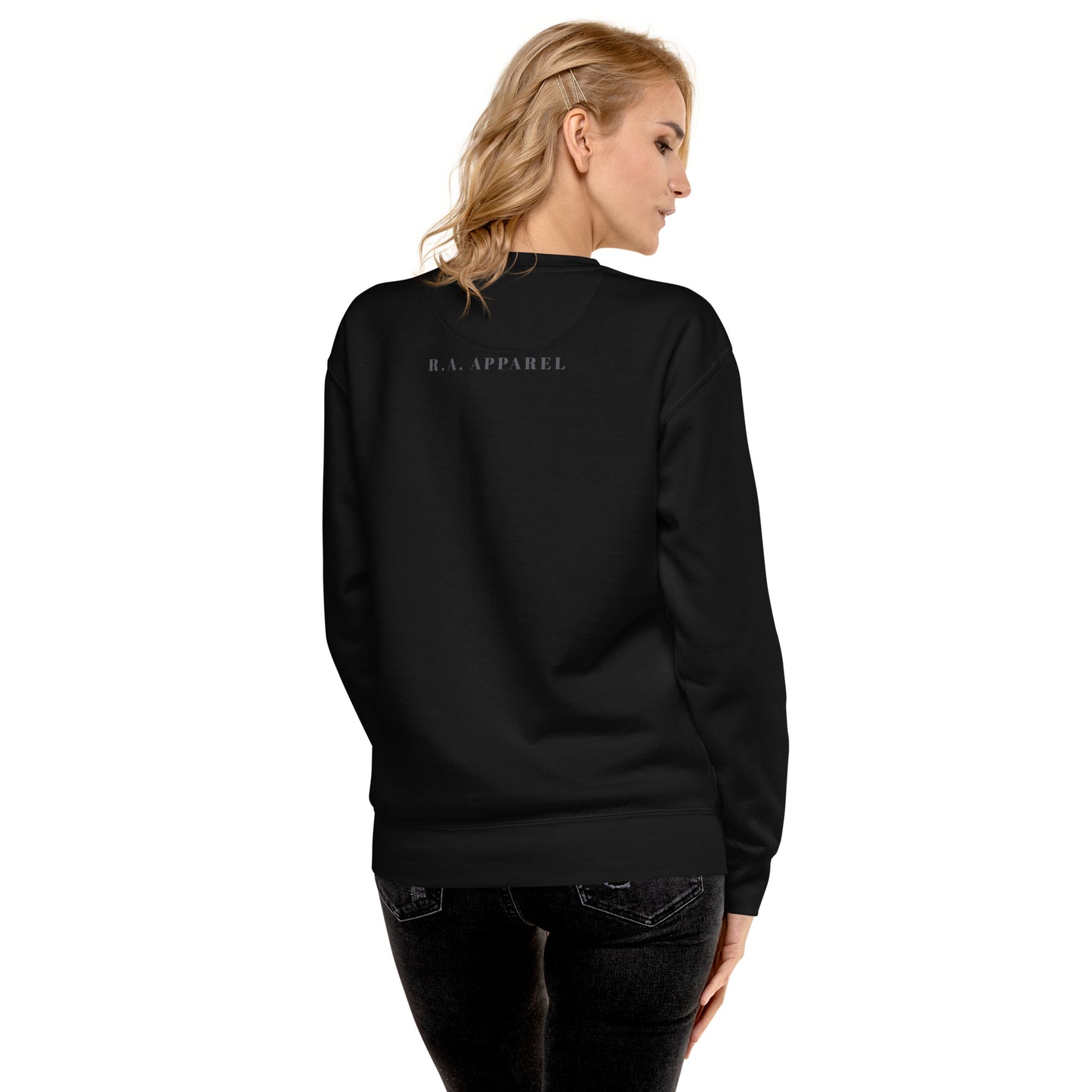 Bullborne Sweatshirt - Left Placement product image 2 in Black, size M, with back view and left placement.