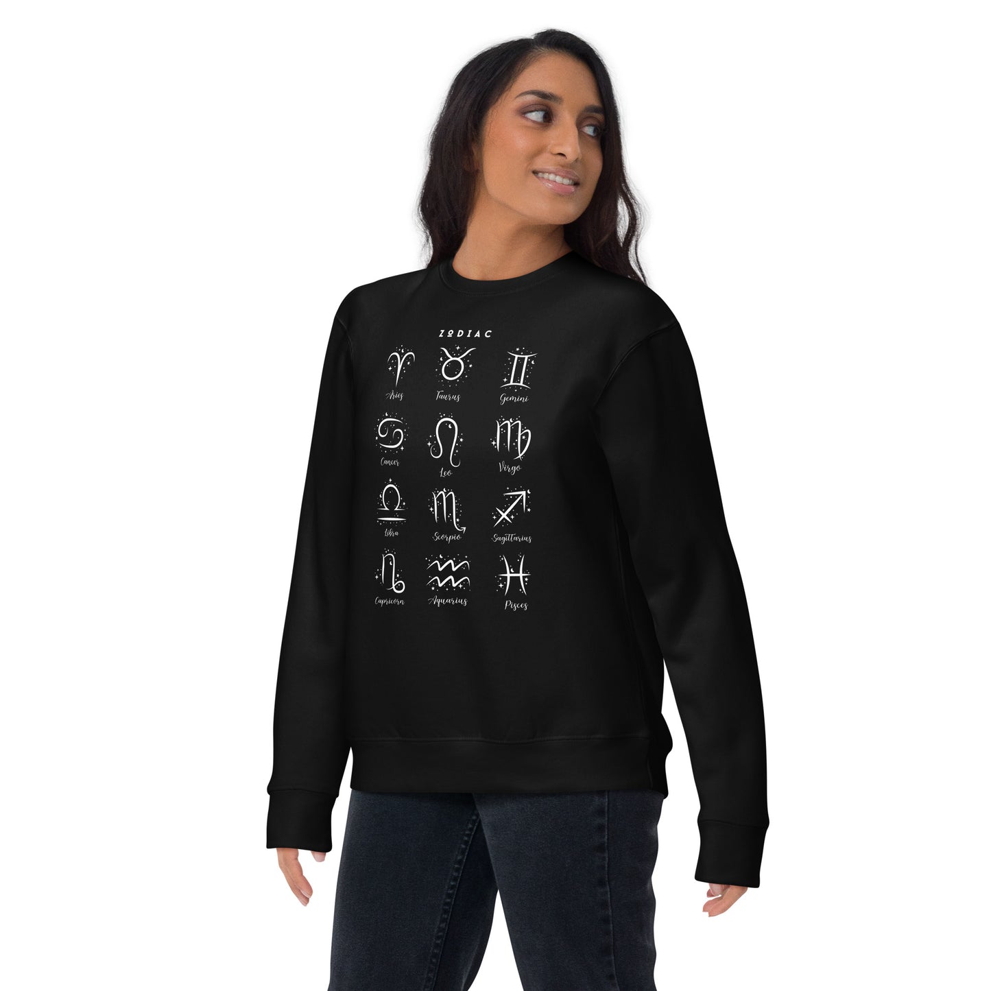 Astral Circle Sweatshirt - Left Placement product image 1 in Black, size S, with front view and left placement.