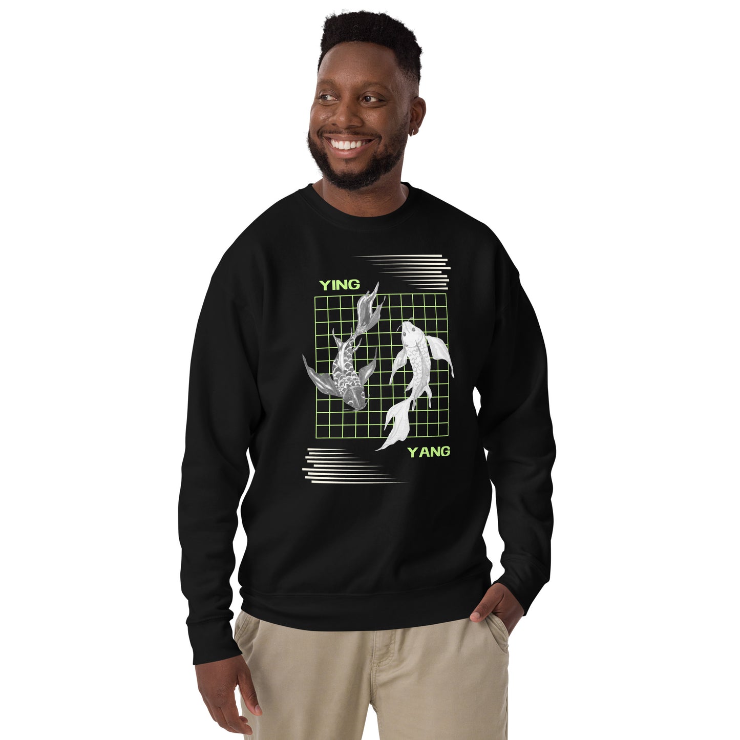Image 2 of Black Equinoxe Sweatshirt, size M, with Ying and Yang artwork visible in front view.