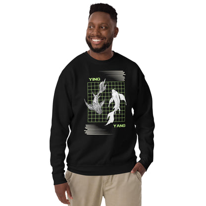 Image 2 of Black Equinoxe Sweatshirt, size M, with Ying and Yang artwork visible in front view.
