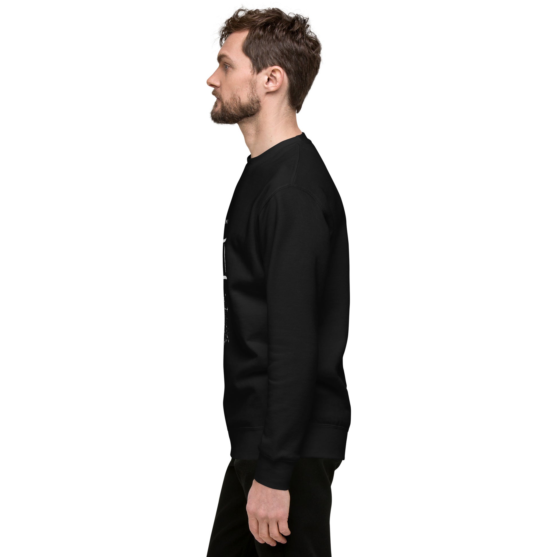 Image 3 of Black Twin Signal Sweatshirt - Left Placement, size L, with Gemini artwork visible in left-side angle.