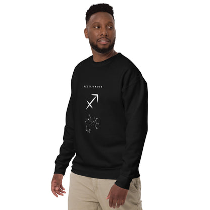 Arrowborne Sweatshirt - Left Placement by R.A. Apparel, image 3, front view, left-side angle, Black, size L, left placement.