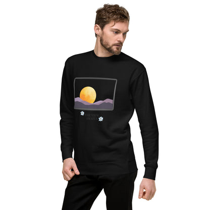 Avenor Sweatshirt image 3 in Black, size L, showing front view, left-side angle for the The View Awaits design.