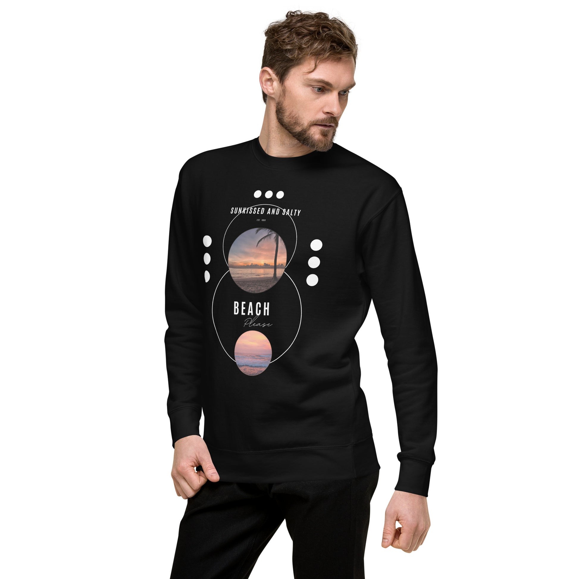 Coastline Attitude Sweatshirt - Left Placement by R.A. Apparel, image 15, front view, left-side angle, Charcoal Heather, size L, left placement.