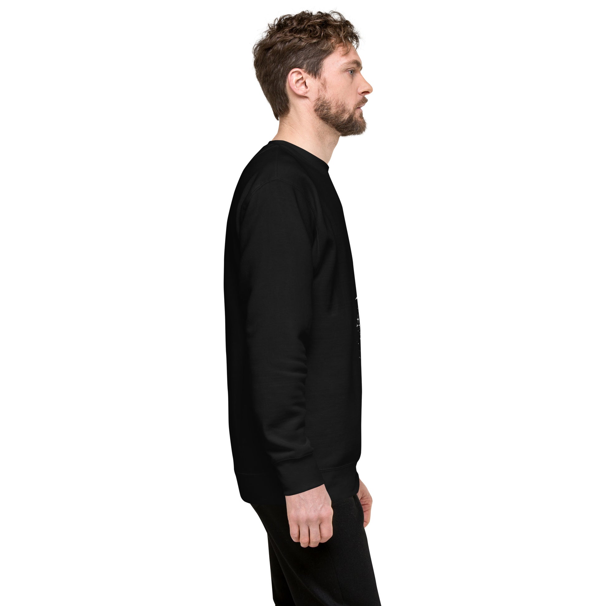 Twin Signal Sweatshirt - Left Placement product image 5 in Navy Blazer, size S, with right-side angle and left placement.
