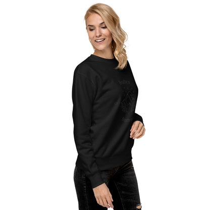 Image 18 of Charcoal Heather Exhale Sweatshirt - Left Placement, size 3XL, with Breathe in and Breathe Out artwork visible in front view, right-side angle.