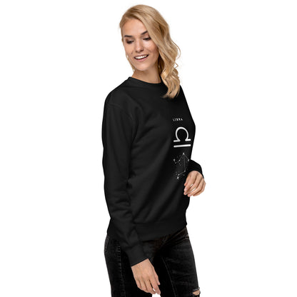 Balance Court Sweatshirt - Left Placement by R.A. Apparel, image 5, front view, right-side angle, Black, size 2XL, left placement.