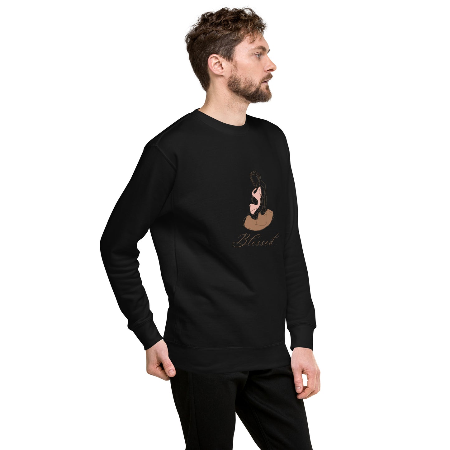 Grace Mark Sweatshirt - Left Placement product image 18 in Charcoal Heather, size 3XL, with front view, right-side angle and left placement.