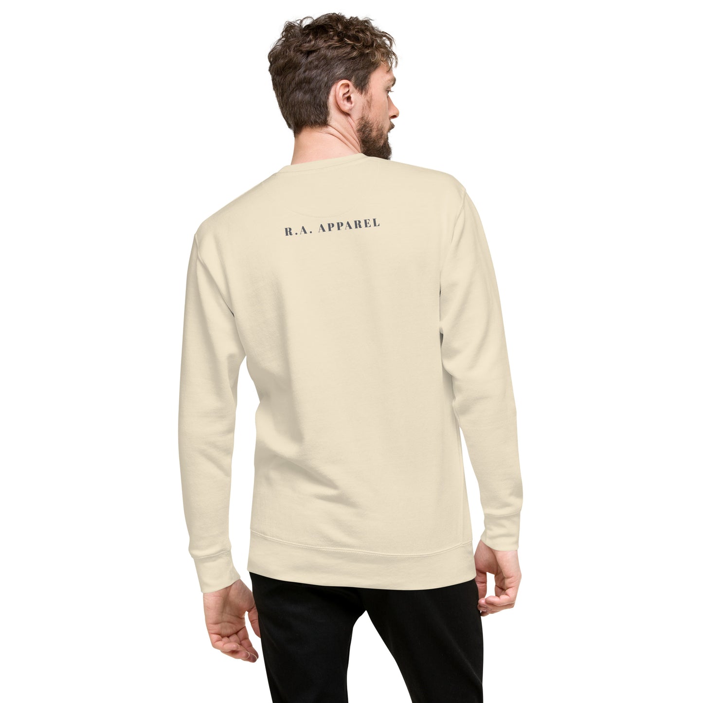 Avenor Sweatshirt product image 100 in selected colour, with back view and design placement.