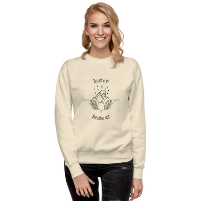 Image 58 of Bone Exhale Sweatshirt - Left Placement, size XL, with Breathe in and Breathe Out artwork visible in front view.
