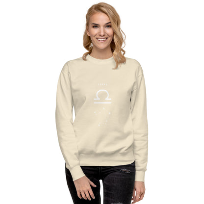 Image 100 of selected colour Balance Court Sweatshirt - Left Placement, with Libra artwork visible in front view.