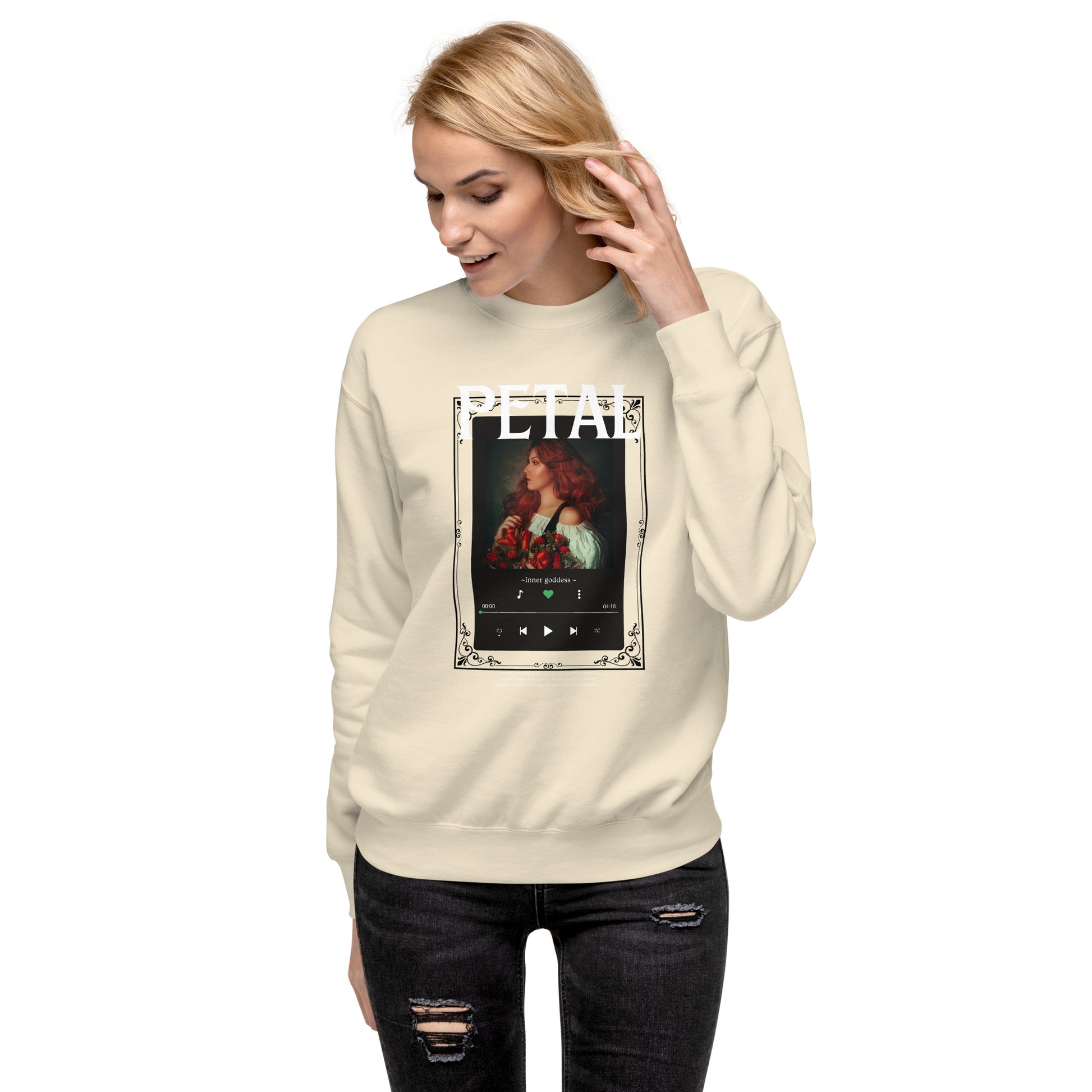 Petaline Sweatshirt product image 113 in selected colour, with front view and design placement.