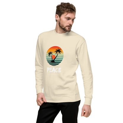 Quiet Peace Sweatshirt - Left Placement by R.A. Apparel, image 32, front view, left-side angle, Forest Green, size M, left placement.