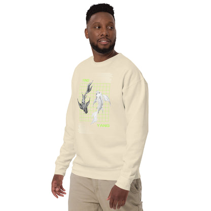 Equinoxe Sweatshirt product image 66 in Agave, size S, with front view, left-side angle and design placement.