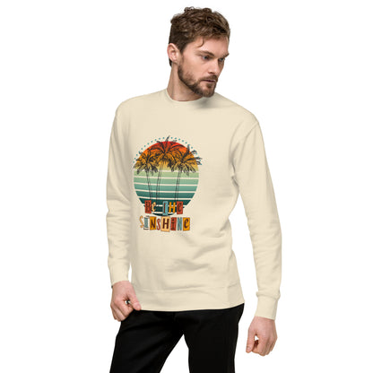 Image 98 of selected colour Solara Sweatshirt, with Be the Sunshine artwork visible in front view, left-side angle.