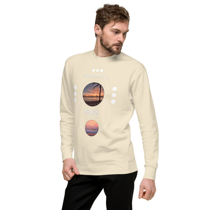 Coastline Attitude Sweatshirt - Left Placement image 50 in Carbon Grey, size M, showing front view, left-side angle for the Beach Please design.
