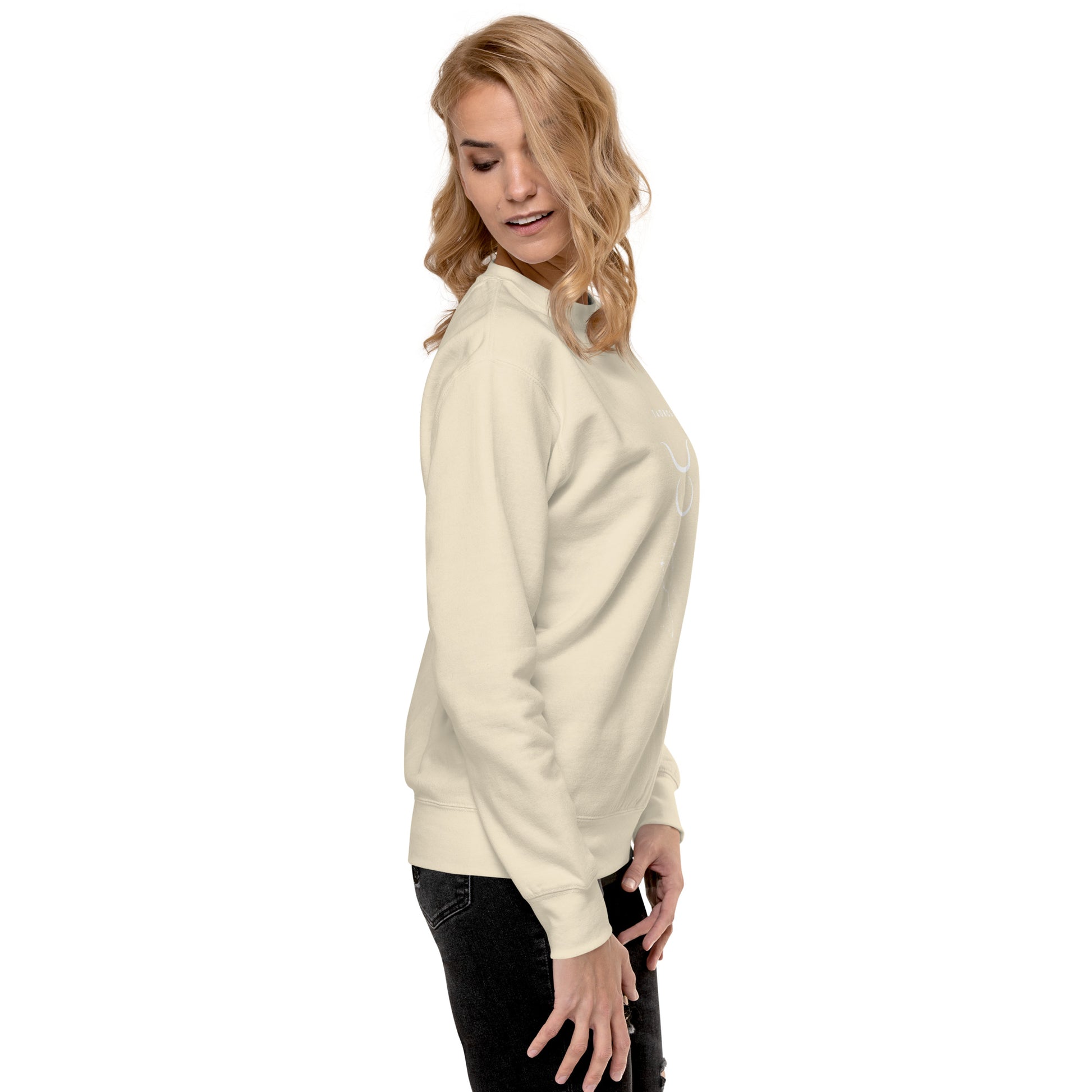 Bullborne Sweatshirt - Left Placement by R.A. Apparel, image 117, right-side angle, selected colour, left placement.