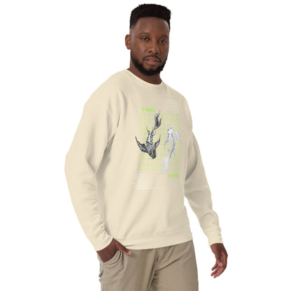Equinoxe Sweatshirt product image 67 in Agave, size M, with front view, right-side angle and design placement.