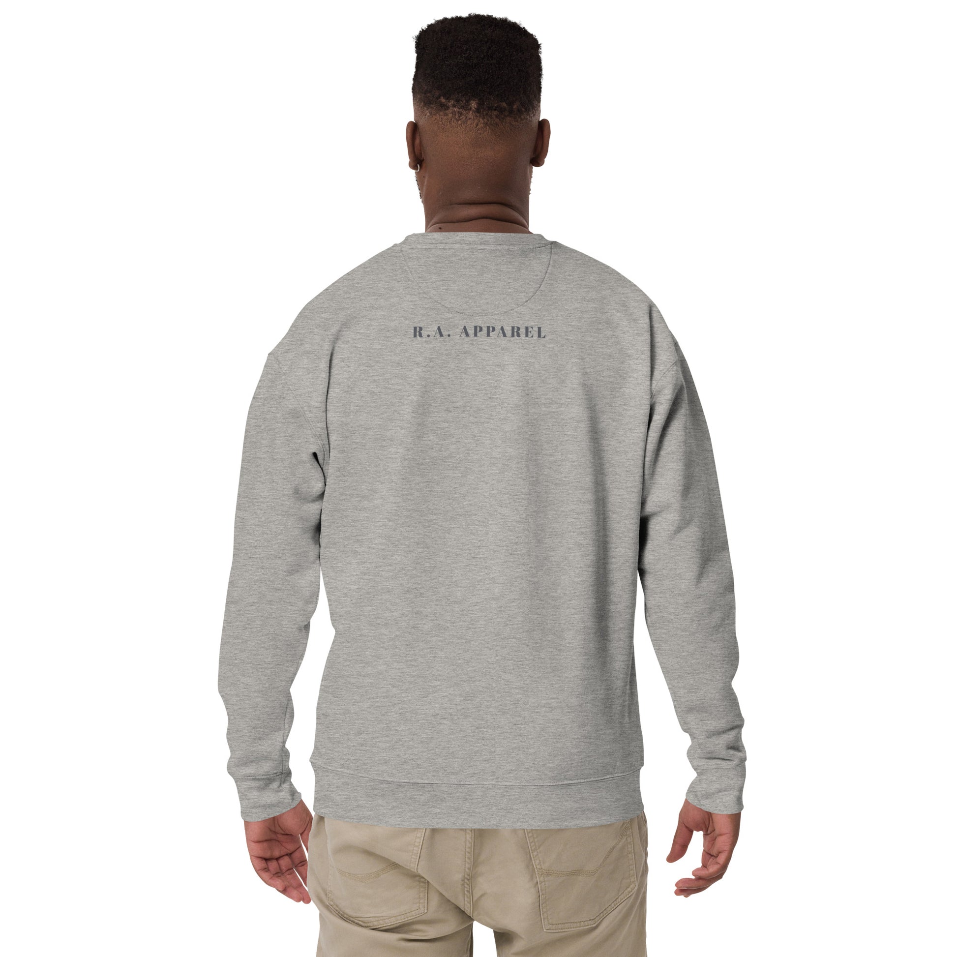 Forward Kind Sweatshirt - Left Placement by R.A. Apparel, image 2, back view, Black, size M, left placement.