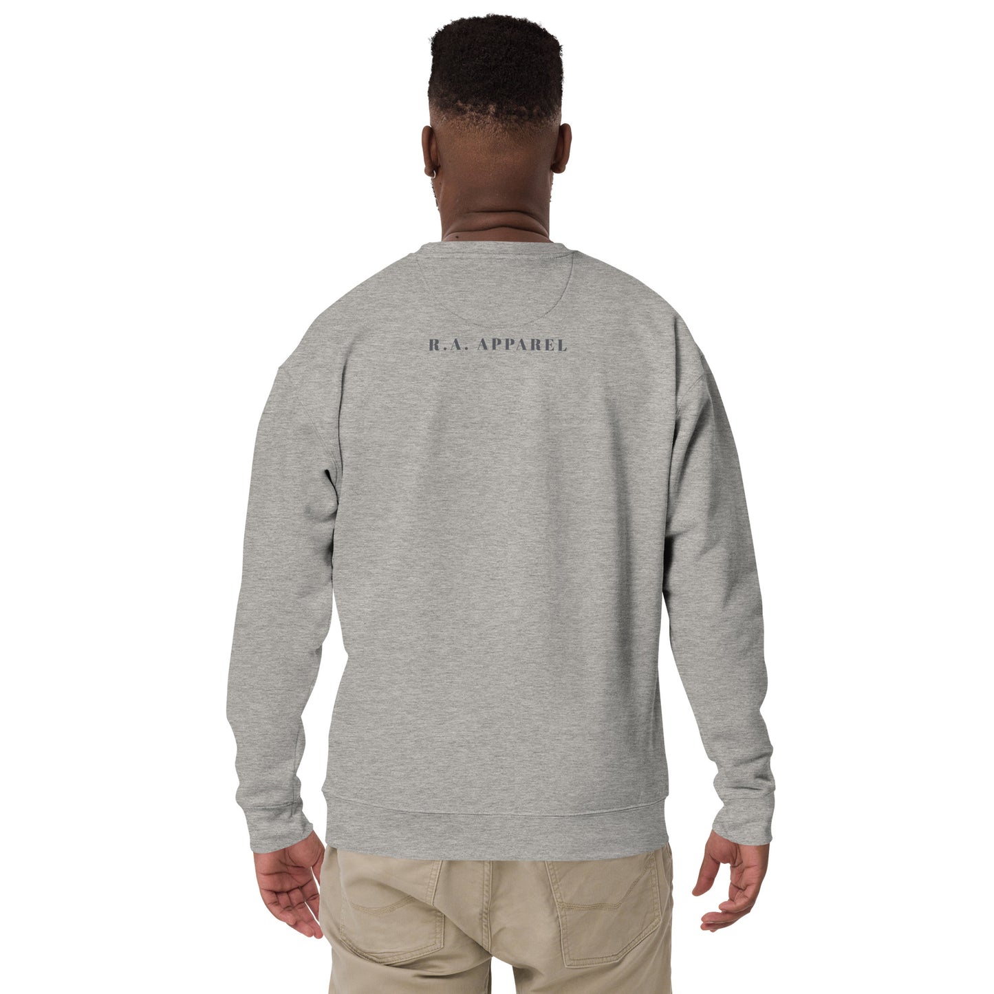 Image 4 of Black Noir Edge Sweatshirt - Left Placement, size XL, with Elegant Edge artwork visible in back view.