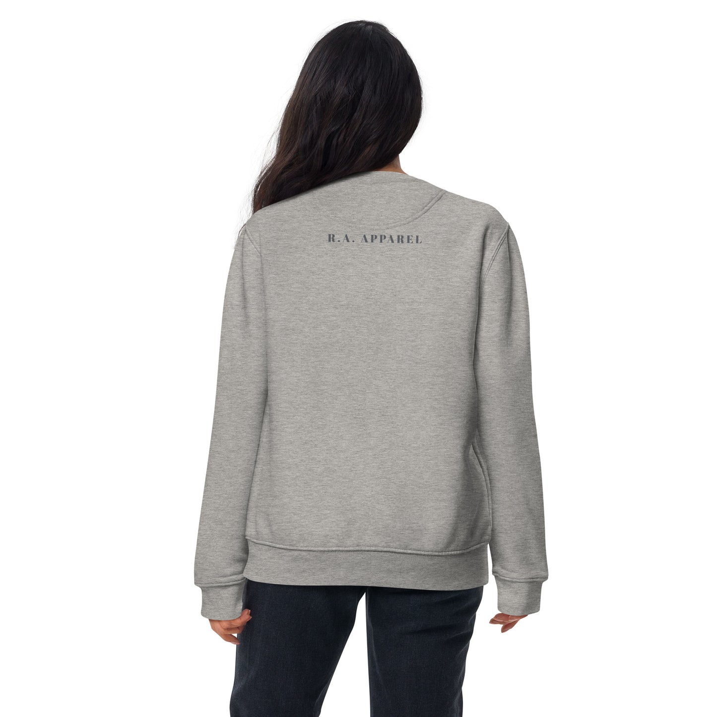 Image 26 of Forest Green Tideborn Sweatshirt - Left Placement, size M, with Pisces artwork visible in back view.