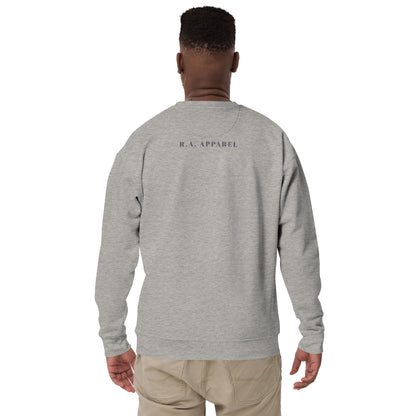 Arrowborne Sweatshirt - Left Placement by R.A. Apparel, image 52, back view, Carbon Grey, size XL, left placement.